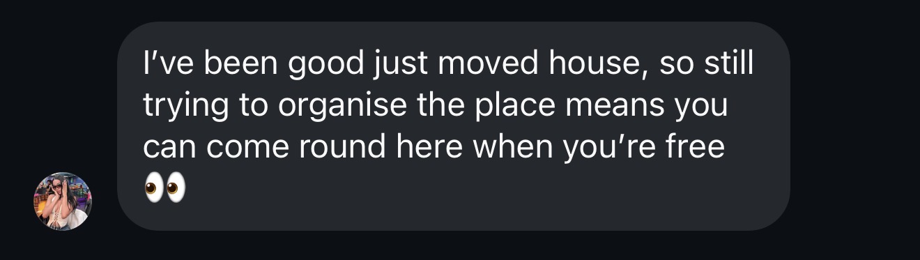 Dating app conversation screenshot
